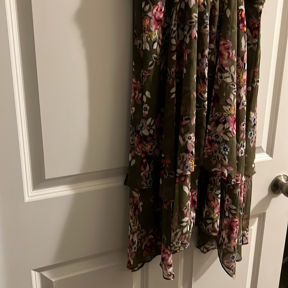 NWT Sz 12 Sundress olive green background with floral print - Picture 4 of 5